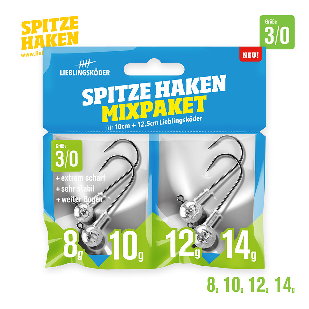 Lieblingskoeder Spitze Haken Mixpaket 30 8g, 10g, 12g, 14g
