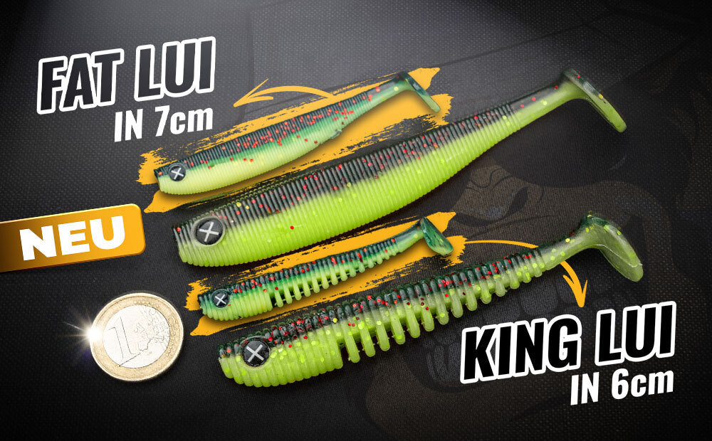 Perfekt zum Barschangeln, der Fat Lui in 7cm und der King Lui in 6 cm von Monkey Lures.
