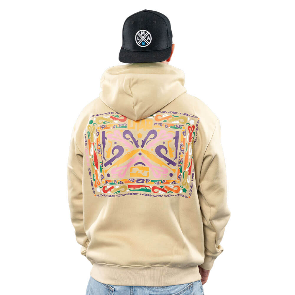 LMAB Drunk Family Hoodie Beige von hinten Mann