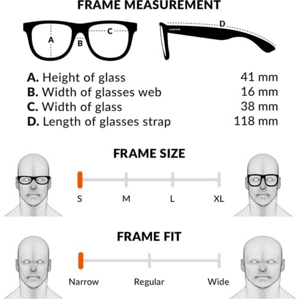 Leech ATW Kidz Frame Measurement / Size Guide / Größentabelle