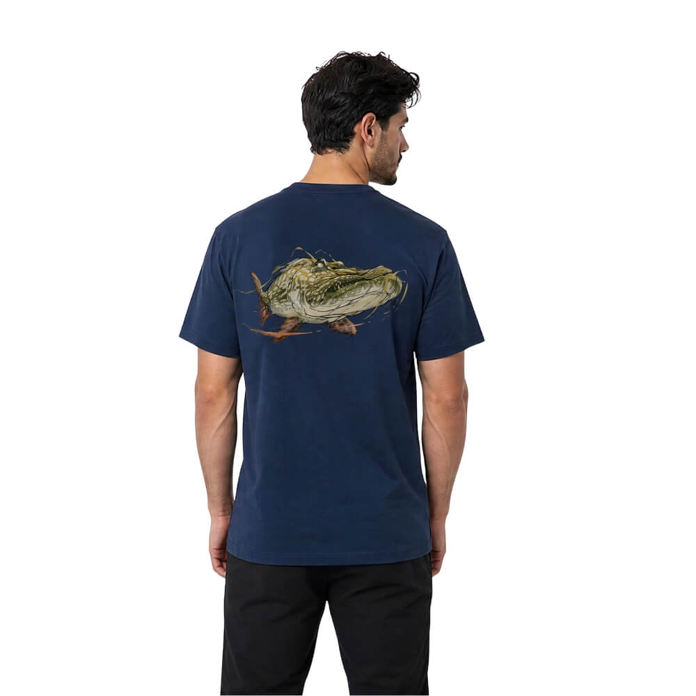 BKK Short Sleeve Casual Shirt Pike (Navy Blue) Back