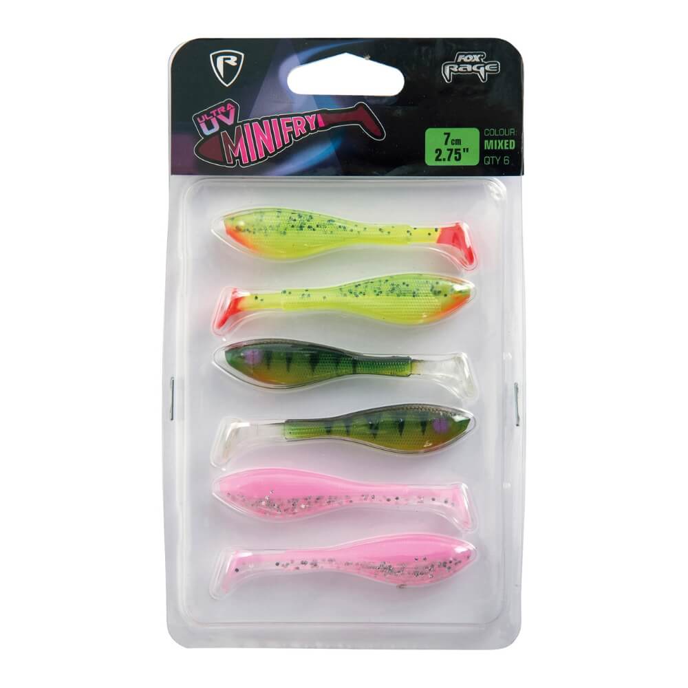 Fox Rage Mini Fry UV Mixed Colour Pack / 7 cm bei HechtundBarsch.at