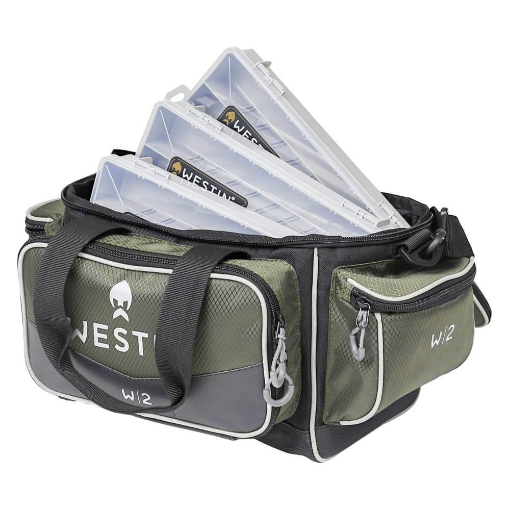 Westin W2 Lure Bag Small geöffnet mit 3 Köderboxen