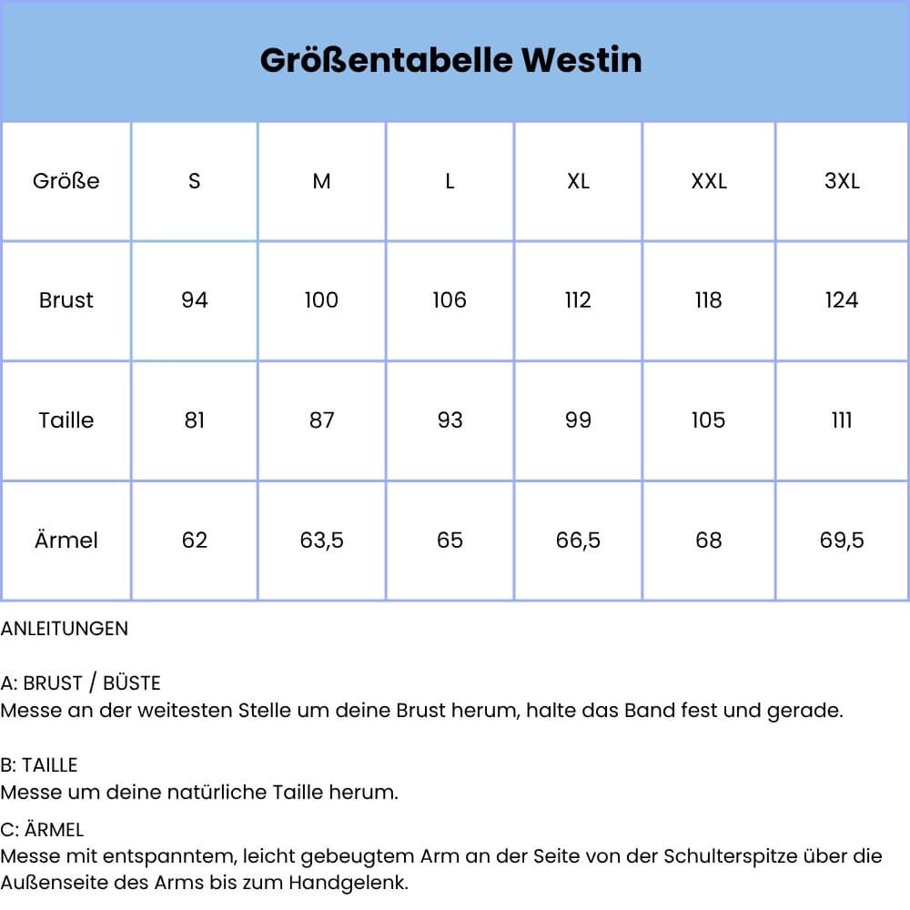 Größentabelle Westin