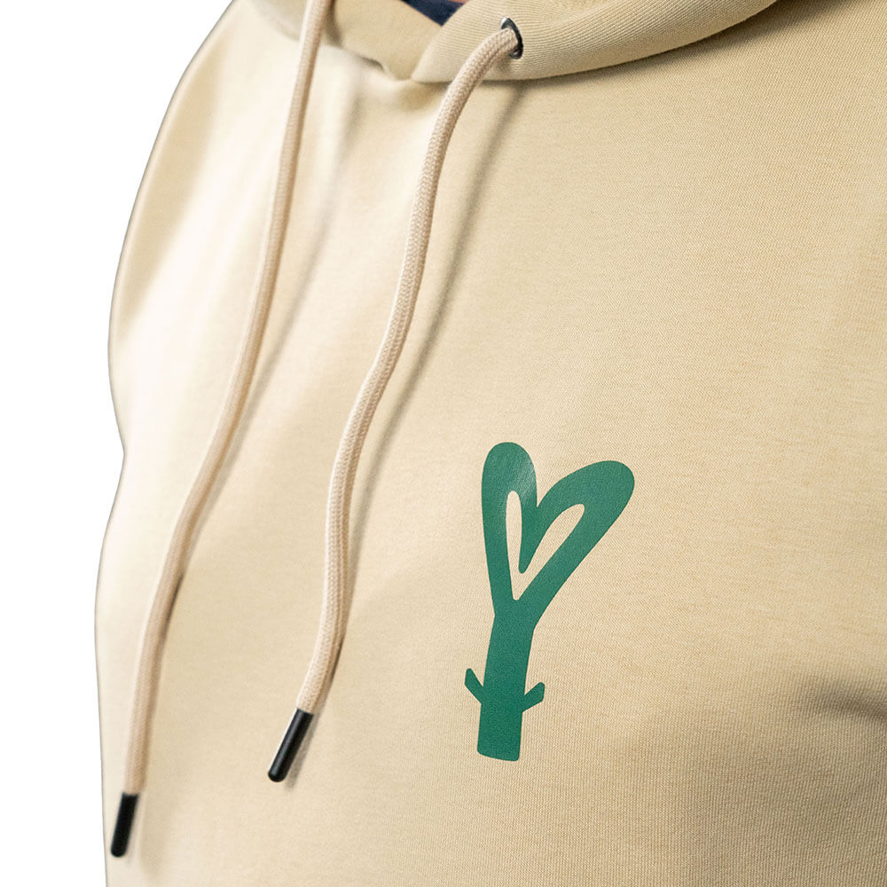 LMAB Drunk Family Hoodie Beige Close Up Front