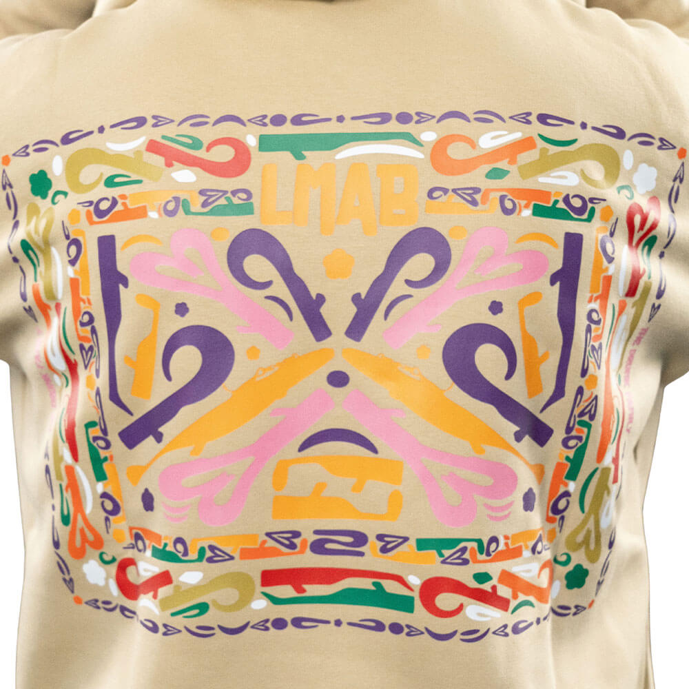 LMAB Drunk Family Hoodie Beige Close Up Rücken