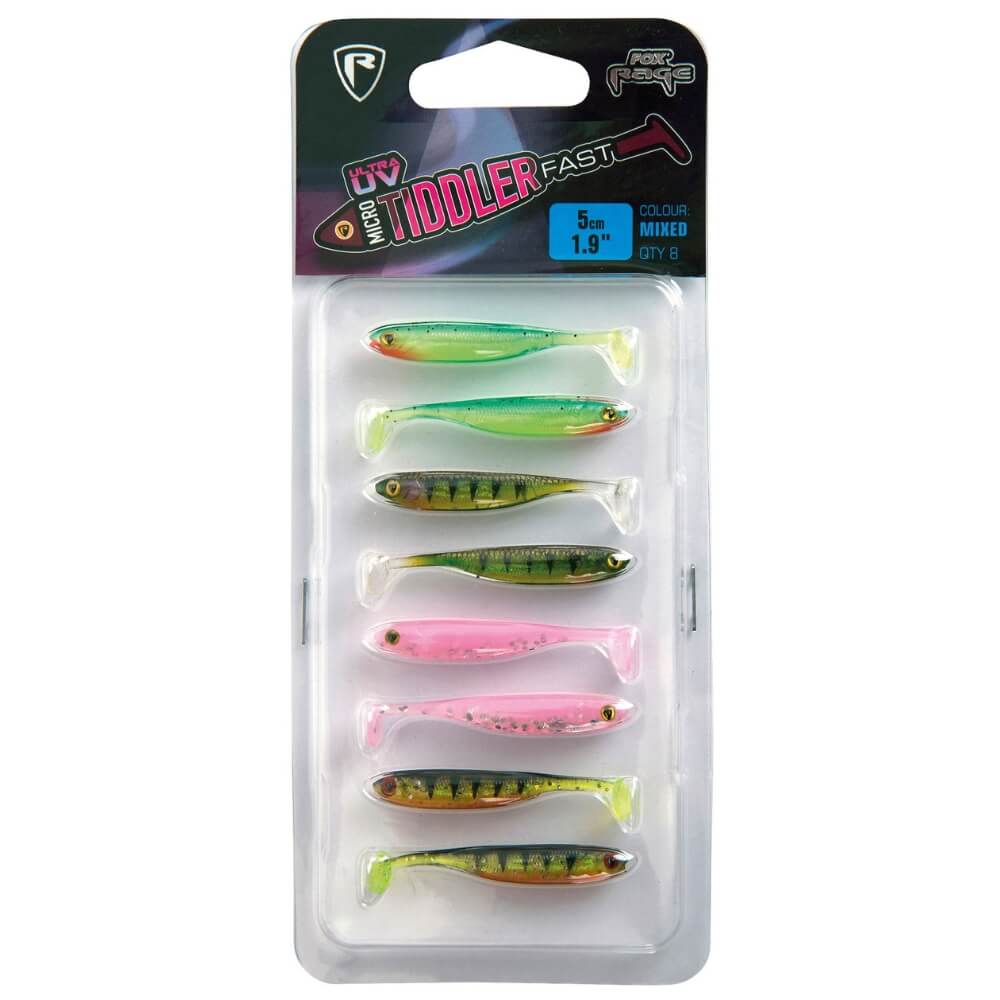 Fox Rage Micro Tiddler Fast Ultra UV Mixed Colour Pack / 5 cm