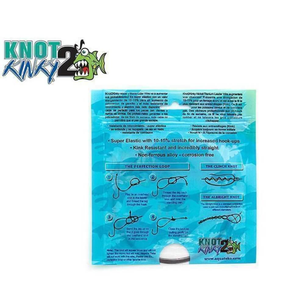 Knot 2 Kinky 1x1 Nickel-Titanium Vorfach / 4,5 m Verpackung Rueckseite