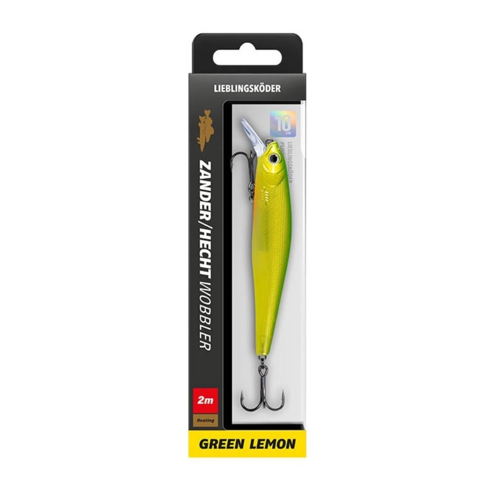 Lieblingsköder Zander/Hecht-Wobbler [ZH 100 F2] Green Lemon