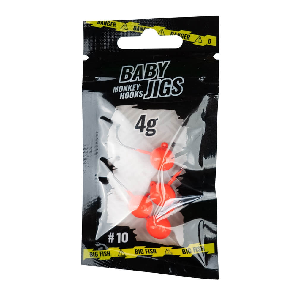 Monkey Lures Monkey Hooks Baby Jigs #10 Pack Red